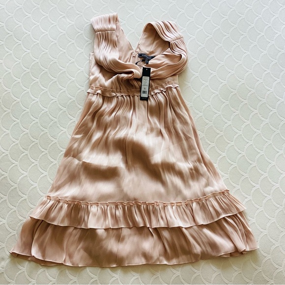 NWT BCBG Everett Pink Tiered MIDI - Picture 3 of 5